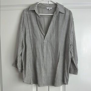 Lush Monochrome Striped Blouse